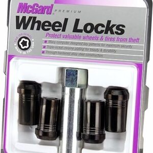 McGard 25112 Black (M14 x 1.5 Thread Size) Tuner Style Cone Seat Wheel Lock, (Set of 4)