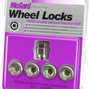 McGard 24019 Cone Seat – Under Hub Cap Wheel Locks (M14 x 1.5 Thread Size) – Set of 4 Silver